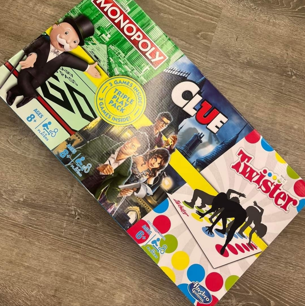 Board Game 3 in 1 Monopoly Twister Clue brand new